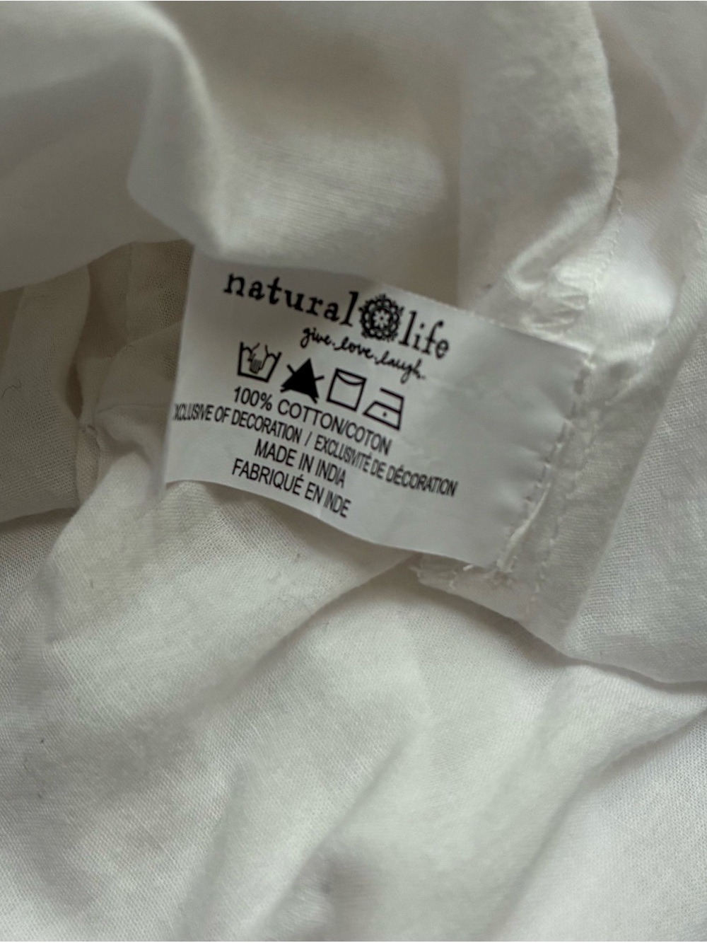 Natural life White Peasant Prettiest Cotton Lace Blouse XL Boho - Picture 8 of 8